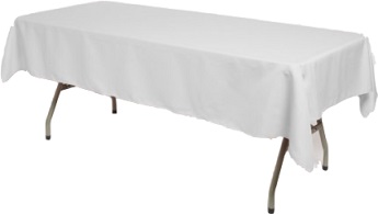 Nappe blanche rectangulaire 6 personnes (2.50 M x 1.60 M )