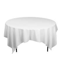 Nappe blanche table ronde de 8 personnes