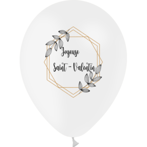 Ballon saint-valentin floral blanc