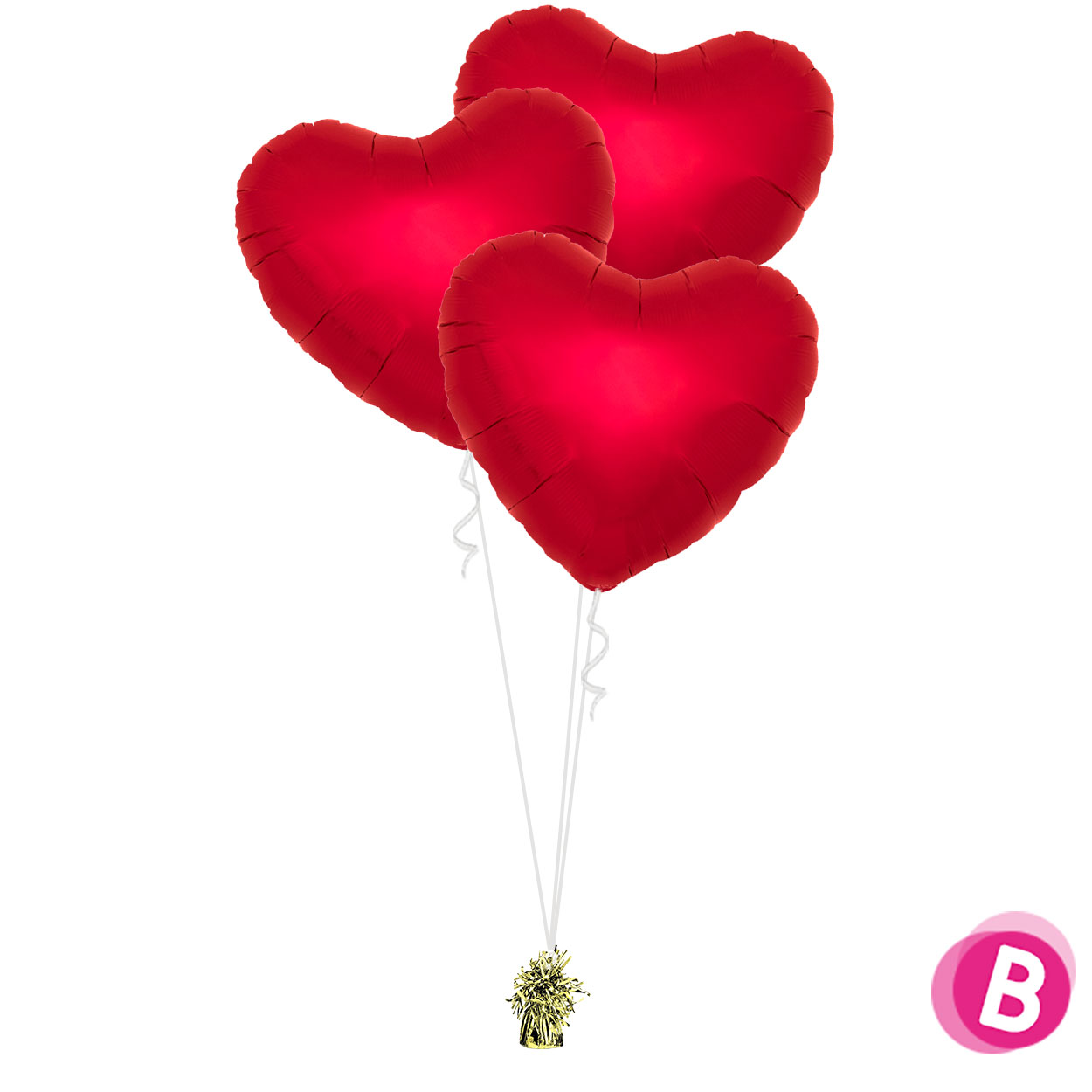 Bouquet Saint Valentin - Ballons coeur rouge