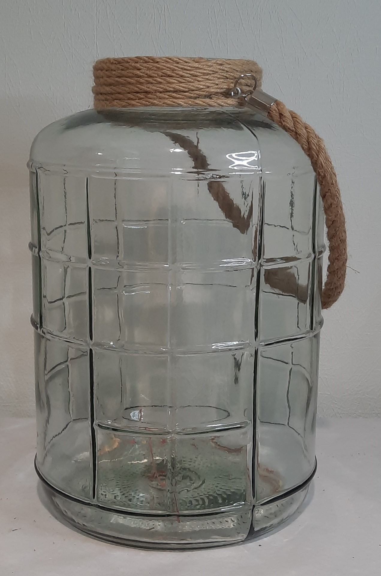 Grand pot en verre avec corde | LOC & DECO