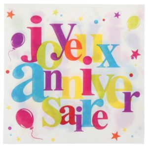 Serviette joyeux anniversaire